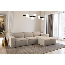 kaiser möbel Ecksofa L-Form Siena Stoff Artico Beige Rechts - Beige