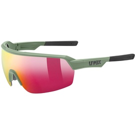 Uvex sportstyle 227 - Sportbrille für Damen und Herren - beschlagfrei - verspiegelt - olive matt/mirror red - one size