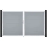 GROJA Gartentor 300 x 180 cm Silbergrau/Kunststoff
