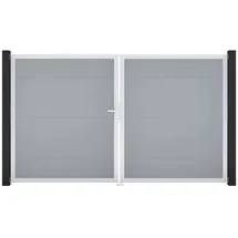 GROJA Gartentor 300 x 180 cm Silbergrau/Kunststoff