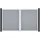 GROJA Gartentor 300 x 180 cm Silbergrau/Kunststoff
