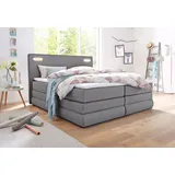 Collection AB Boxspringbett »Ninoni«, inkl. Bettkasten, Topper und wahlweise mit LED-Beleuchtung, Liegefläche 180 x 200 cm grau hellgrau B:195cm L:210cm, Holzwerkstoff, Komplettbetten,