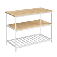 VASAGLE Küchenregal 60 x 120 x 90 cm Eichenfarben/Weiß