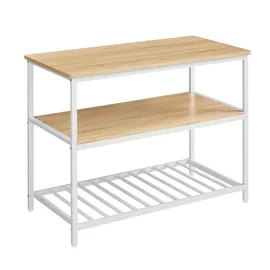 VASAGLE Küchenregal 60 x 120 x 90 cm Eichenfarben/Weiß