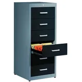 Mauser client entry Karteischrank alu, anthrazitgrau 6 Schubladen 55,2 x 60,0 x 135,0 cm