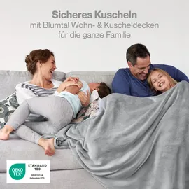 Blumtal Kuscheldecke, Grau, Textil, Rechteckig, 220x240 cm, Wohntextilien, Decken, Kuscheldecken