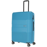 travelite 4-Rad Hartschalen Koffer groß mit TSA Schloss, Gepäck Serie WAAL: Stabiler Trolley mit recyceltem Innenfutter, 76 cm, 98 Liter
