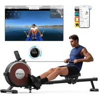 Merach Klappbares magnetisches Rudergerät – leise, 16 Stufen Widerstand, Bluetooth-App - Tablet-Halter, LCD-Display, bis 158 kg,