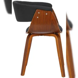 CLP 2er Set Esszimmerstuhle Bruce Stoff walnuss/schwarz