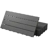 ECD Germany WPC Terrassenfliesen Anthrazit 60 x 30 cm 30 St.