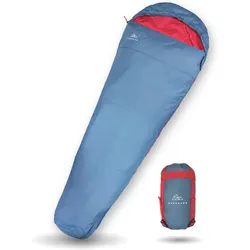 Sommerschlafsack Erwachsene Damen Herren Schlafsack Camping ultraleicht blau blau Zipper links