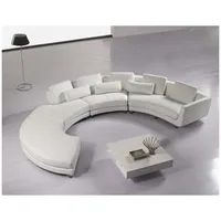 JVmoebel Wohnlandschaft Rundsofa mit USB Runde Couch Wohnlandschaft Ecksofa Sofa Eck Polster, Made in Europa weiß