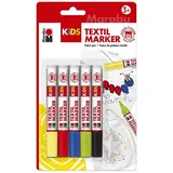 Marabu KiDS Textilmarker farbsortiert 3,0 mm, 5 St.