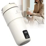 GOEDCH 350ml Reise Wasserkocher: Weiß Tragbarer Elektrischer Wasserkocher, 4-Stufige Temperaturregelung Mini Wasserkocher, 220V 300W Klein Reise Wasserkocher für Büro, Reisen, Zuhause