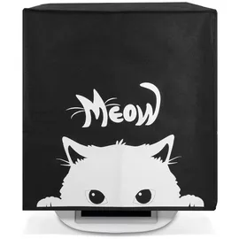 kwmobile Hülle kompatibel mit Thermomix TM5 / TM6 - Küchenmaschine Abdeckhaube - in Schwarz Weiß Neugierige Katze