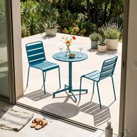 Oviala Palavas Gartenstuhl 2 St. 59 x 59 x 108 cm blau