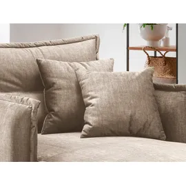 Home Affaire Loveseat HOME AFFAIRE "Lazio", braun (hellbraun), B:111cm H:101cm T:167cm, 100% Polyester, Sessel, moderner Sessel mit einer bequemen Polsterung, 2 Stk. Zierkissen