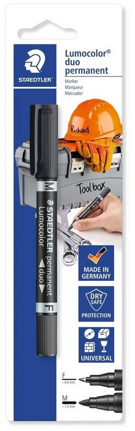 Preisvergleich Produktbild STAEDTLER Folienstift Zweispitzmarker Lumo BK Heimwerker 3489BK1