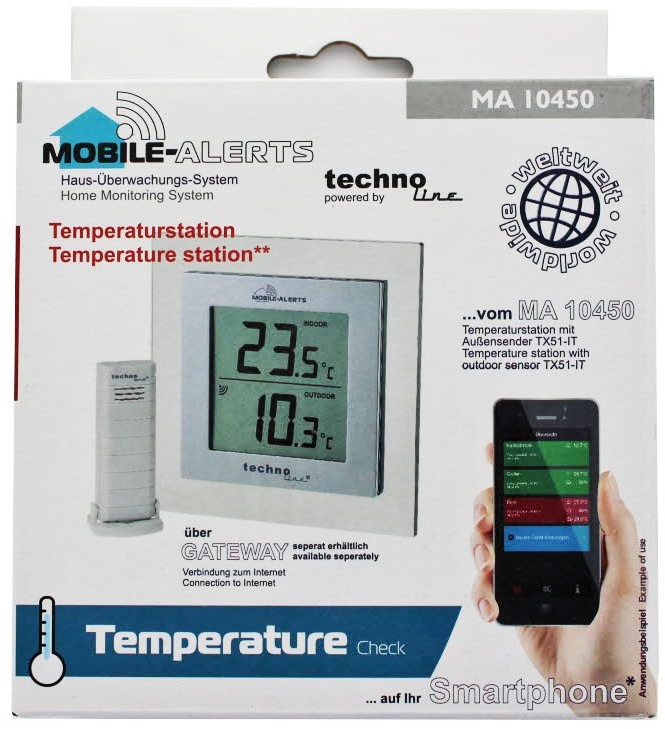 Temperaturstation mit Innen- und Außenfühler, das Haus-Überwachungs-System für Ihre Temperaturen