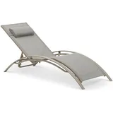 Idimex Gartenliege RELAX Liegestuhl 179 x 88 x 64 cm Champagner 2 St.