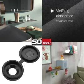 SOTech Kunststoffabdeckkappe für Schrauben schwarz 100 Stück)