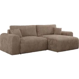 MKS Meble Eckcouch Cord 2-Sitzer Braun