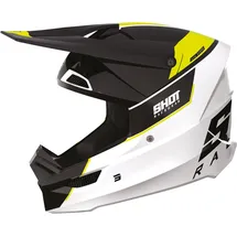 Shot Furious Scope Motocross Helm, schwarz-weiss-gelb, Größe 2XL