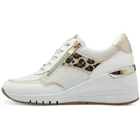 Marco Tozzi Sneaker mit Reißverschluss Vegan, Mehrfarbig (White/Dune), 42