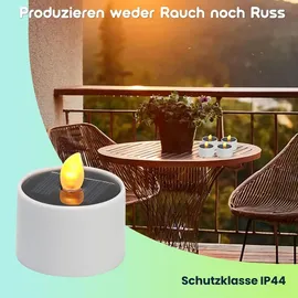casativo-lighting 4er-Set Solar-LED-Teelichter 11,0 cm inkl. Dämmerungssensor weiß
