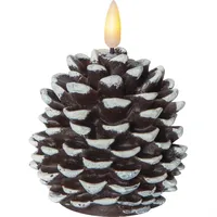 MARELIDA Kiefernzapfen LED Kerze 10,5 cm braun