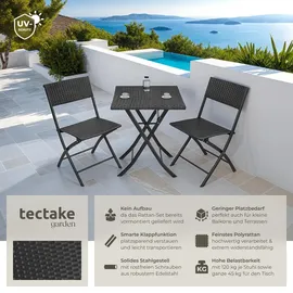 Tectake Trevi Set 3-tlg. schwarz klappbar