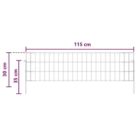 vidaXL Zaun-Set 115 x 30 cm Silber/Stahl