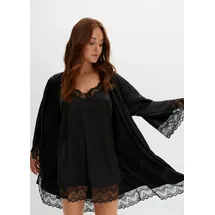bonprix Morgenmantel Schwarz XS