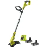 RYOBI RLT183222S Akku Rasentrimmer 18 V 30 cm 3-fache Schnittwinkelverstellung, Schneidfaden 1,6mm, inkl. 2x Akku 2,0 Ah + Ladegerät)