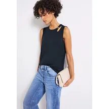 STREET ONE Damen 3227122 Top mit Cut-Out und Detail, Deepwater Blue, 42 - 40
