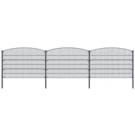 Aileenstore Gartenzaun Mattenzaun Doppelstabmattenzaun Anthrazit Grau Rund