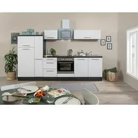 Respekta Premium Küchenzeile RP300EWCBO  (Breite: 300 cm, Weiß, Mit Elektrogeräten)