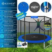 Trampolin Tüv Rheinland Gs Zertifiziert Komplettset Mit Sicherheitsnetz Leiter Randabdeckung & Zubehör Kindertrampolin Gartentrampolin Blau / 305 Cm - Kesser