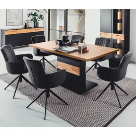 MCA Furniture MCA Cesena Tisch mit Säule 180x100(280) cm Holzwerkstoff/Schwarzgrau