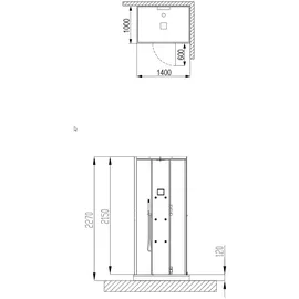Hoesch SensePerience Rechteck 1400x1000 rechts Duschwanne Solique Weiss 531341.010552,