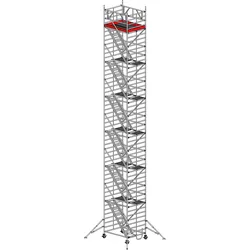 Euroline Gerüst 9523 mit Auslegern 1,50x1,80m und Treppenaufgang 14,35m AH