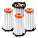Vioks Flachfaltenfilter Innenfilter Ersatz für AEG 900167153/7 AEF144, (4-St), 2 / 4 / 6 Stk für Akkusauger Stielhandstaubsauger orange|schwarz|weiß