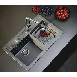 ALVEUS Atrox 50 links Granit grau 790 x 500 mm Handbetätigung