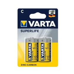 VARTA Superlife C R14. Zinkkohlenstoff. pro 2. (hängendes Paket) WEISS No Size