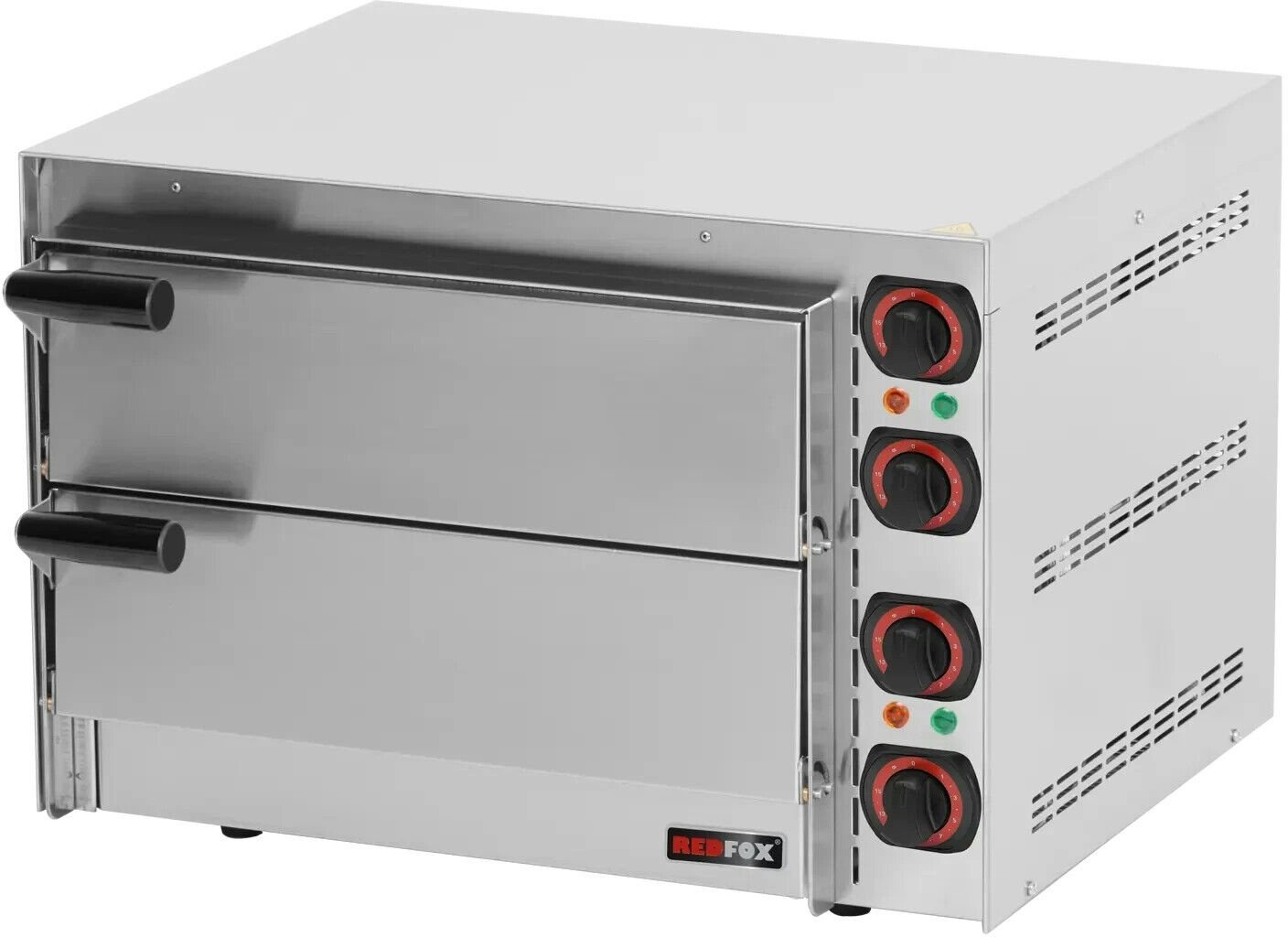 Preisvergleich Produktbild Gastro Pizzaofen Backofen Pizza Flammkuchen 230V 550x498x380mm 2 Kammern Timer