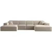 Fun Möbel Wohnlandschaft U-Form CELES PREMIUM XS in Stoff Opera Velvet Beige