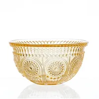 MARELIDA Glasschale Vintage Boho Blumenmuster Müsli Dessert Snack Schüssel
