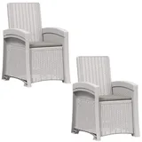 vidaXL Liegesessel Gartenstuhl 56 x 0 x 0 cm grau 2 St.