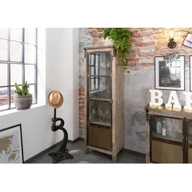 Massivmoebel24 Vitrine Mango 60 x 40 x 180 cm Braun