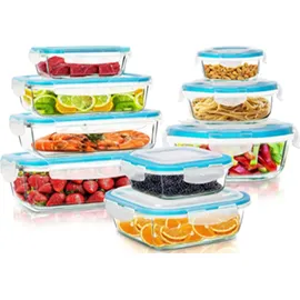 Testrut Frischhaltedose Glas blau 0,32 l 9-teiliges Set